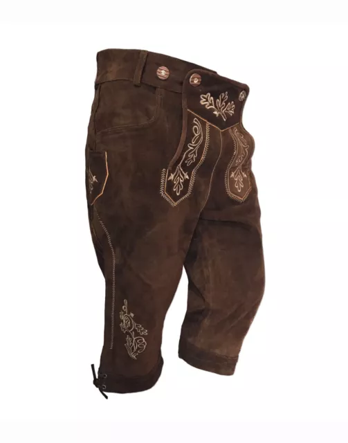 Real Suede Embroidered Lederhosen UK SIZE 30" / EUR 46"