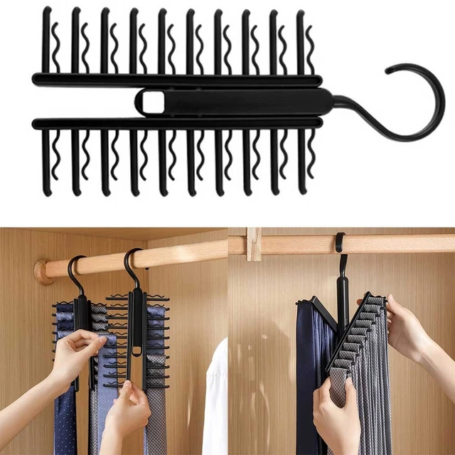 Hangage de rack à cravate rotatif - Organisateur de placard avec crochets pour cravates et foulards, stockage réglable