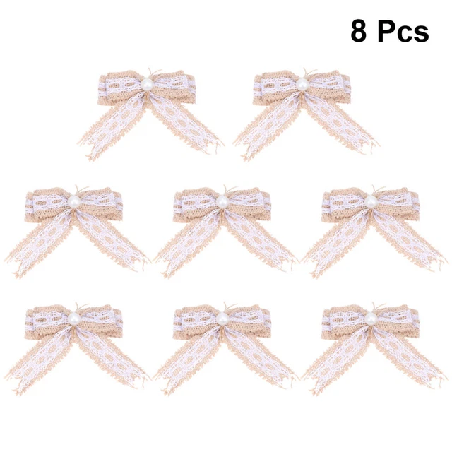 8 Pcs christmas tree bows Sackleinen Bowknot Geschenkkorb Schleifen Weihnachtsde