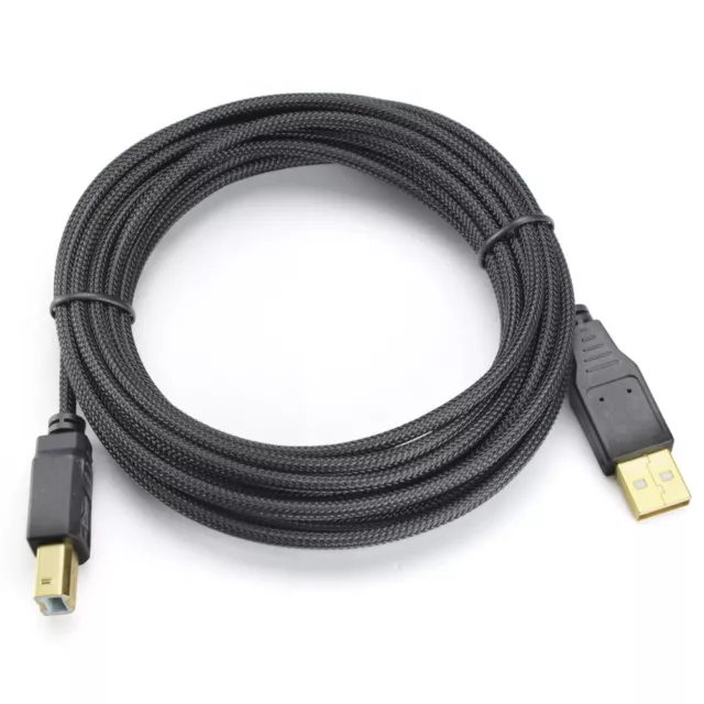 Braided 2m 3m 5m USB 2.0 Type A Male to B Male (AMBM) Printer Cable Cord AU lot