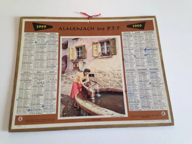 Ancien Calendrier Almanach PTT la Poste 1969 le Rhône 69