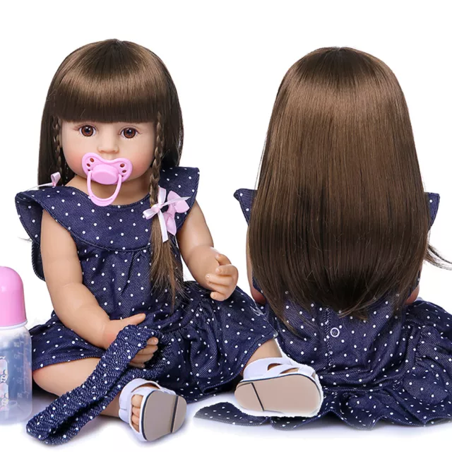 55cm Reborn Doll Full Body Silicone Vinyl Newborn Girl Toddler Doll Waterproof