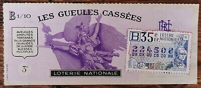Billet de loterie nationale 1973 15e tr A Les Gueules Cassées 1/10 Imp Joséphine 