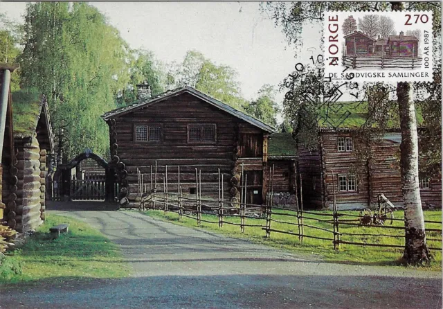 Norvège CM 1987 Chalet en bois, maison, architecture
