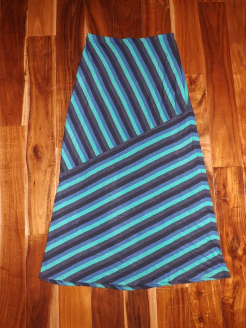 NWT Womens MATTY M Blue Green Striped Long Maxi Skirt Size XS