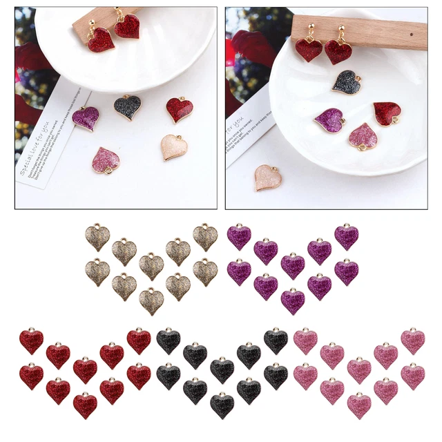 10 Stück Glitzer   Emaille Legierung Charms Anhänger DIY Ohrringe