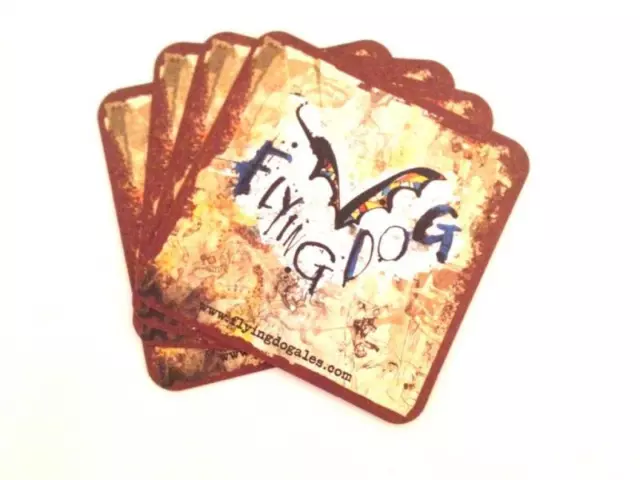 Sammlerstück American Flying Dog quadratische Biermatte/Untersetzer x4