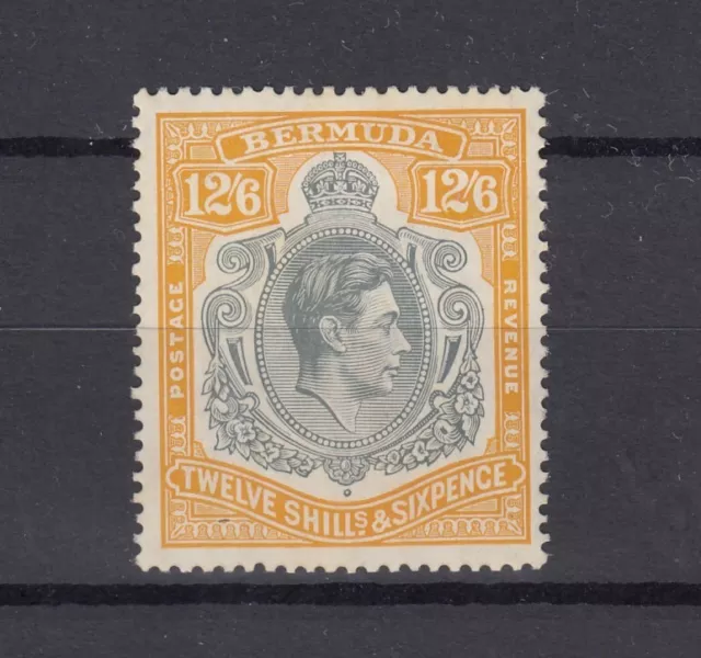 Bermuda KGVI 1938 12s 6d Grey Pale Orange SG120b MNH Streaky Gum BP1912