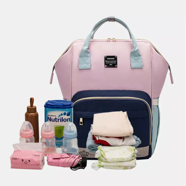 LEQUEEN Baby Diaper Bag Mummy Nappy 15 Pockets Backpack Shoulder Handbag Fashion 3