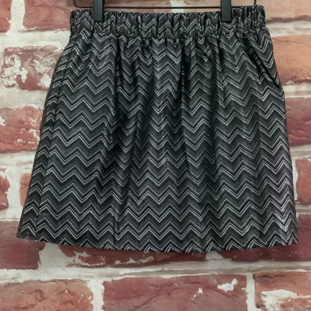 Anthropologie Pim + Larkin Skirt Womens Small Dark Gray Metallic Herringbone