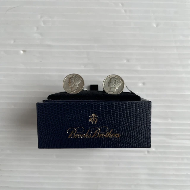 $195 Brooks Brother Replica Mercury Dime Coin Cuff Links Sterling $195 Brooks Brother Replica Mercury Dime Coin Cuff Links Sterling