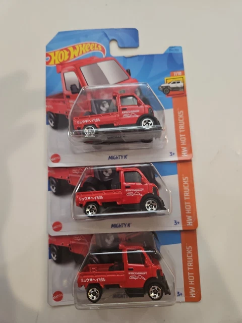 LOT OF 3 Hot Wheels Mighty K 2023 Short Card# 214, Hot Trucks #7. 657