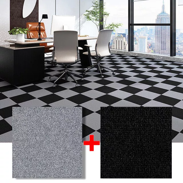 10-50pcs Self Adhesive Carpet Tiles Commercial Office Home Shop Retail Flooring 3