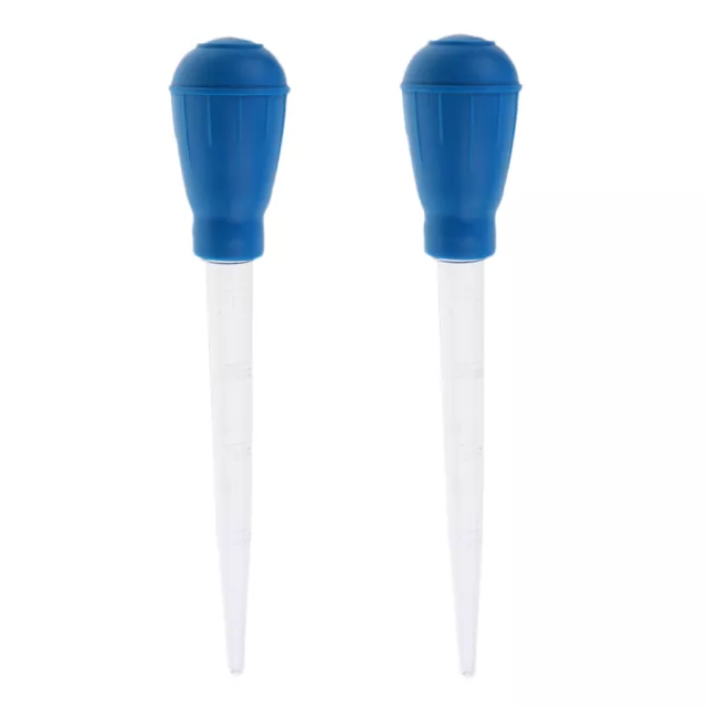 2pcs Pipette Dropper Tank Clean Coral Target Feeder 30ml Bleu