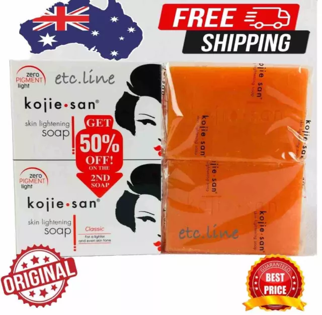 Kojie San Kojic Acid Skin Lightening  Acid Soap x 2 Bars 135g each Genuine