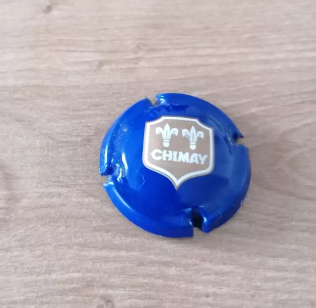 Capsule de bière belge CHIMAY bleue or et blanche quart