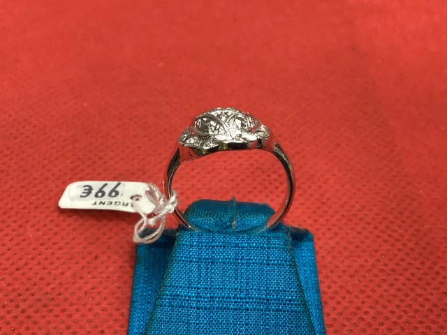 Bague Croix & Diamants - Argent Rhodié - Taille 52 | La Boutique des Chrétiens