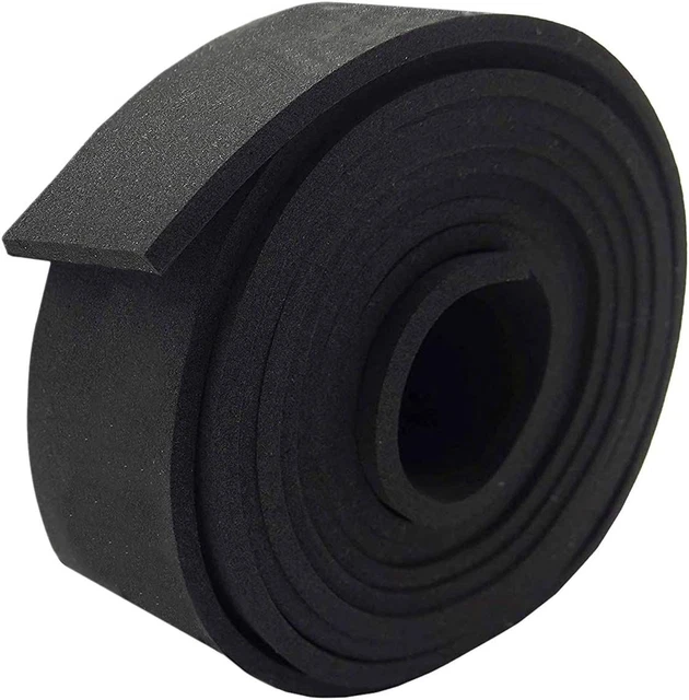 Neoprene Foam Strip Roll by Dualplex, 2" Wide x 10' Long x 1/8" Thick, Black