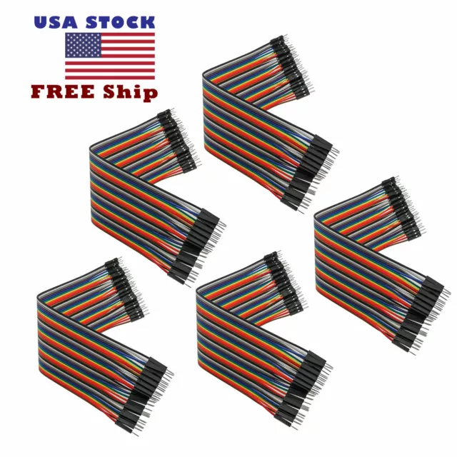 5x 40pcsx20cm 2.54mm Male to Female DuPont Wire Jumper Cable For Arduino US Ship