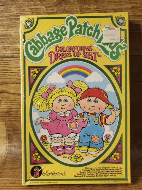 Vintage Colorforms Cabbage Patch Kids Dress Up Play Set 1983