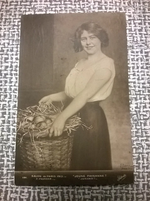 Salon De Paris 1913 - F. Parera "Jeune Paysanne" "Jugend" - Cartolina Viaggiata