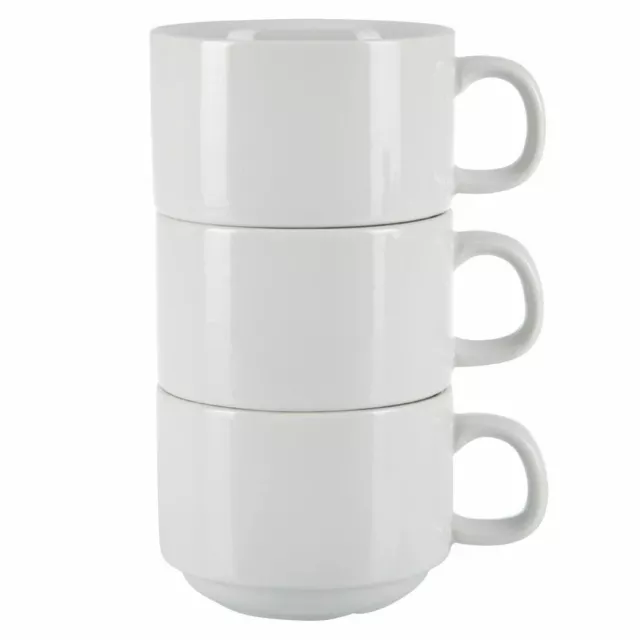 Athena Hotelware Stacking Cups - White Porcelain - 200 ml - Pack of 24 3
