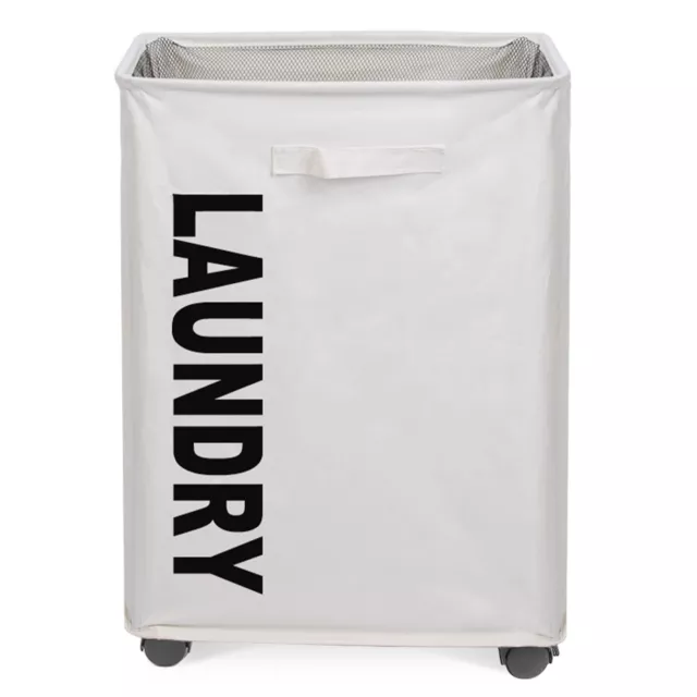 82L Large Rolling Laundry Hamper Collapsible Tall Laundry Basket W/ Wheels Cart