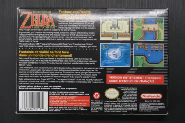 The legend of Zelda A link to the past Super Nintendo SNES Complet CAN française 2