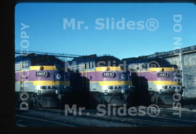Original Slide MBTA Boston FP10s 1107/1103/1101 Line Up Somerville MA 1984