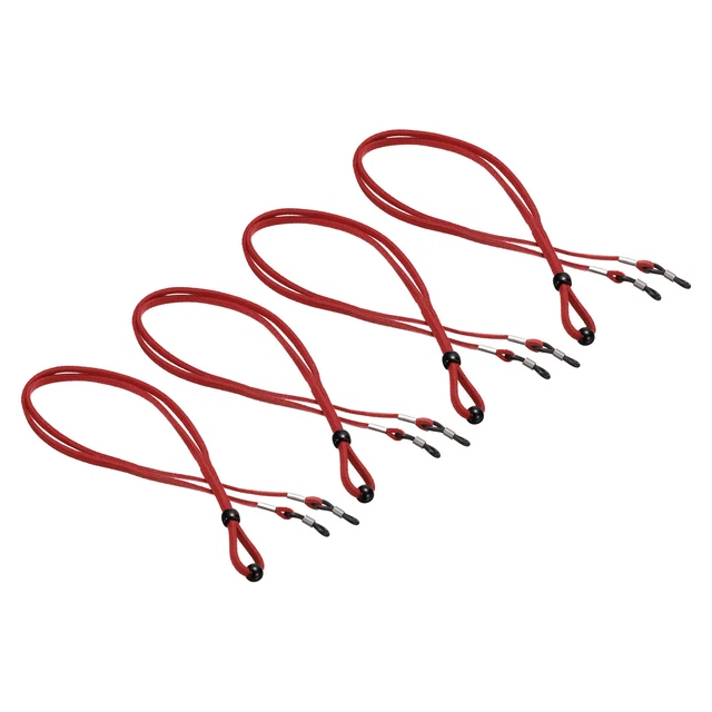 4 pz cinturino occhiali regolabile supporto unisex rosso