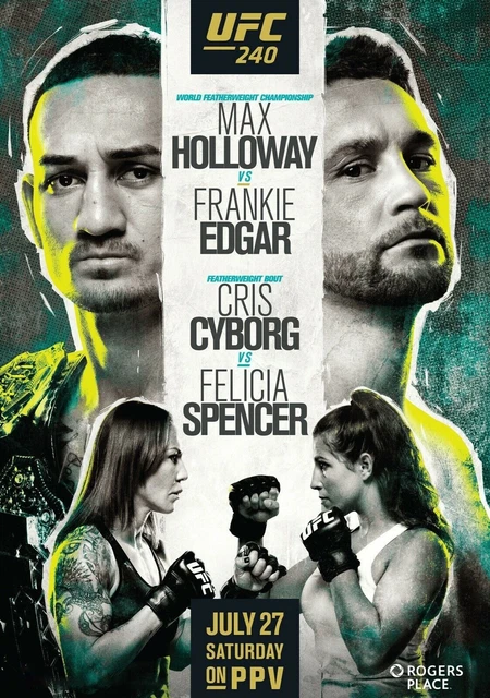 Holloway Edgar Poster Locandina 45X32Cm || Arti Marziali Mma Ufc