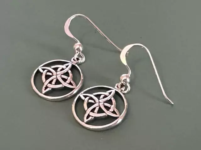 Genuine Sterling Silver 925 - Witches Knot Drop Earrings - 2 Grams