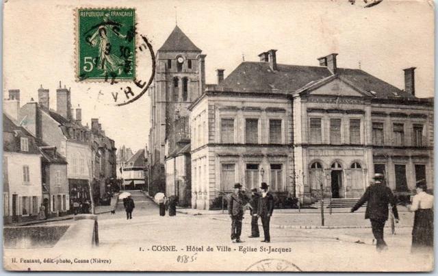 58 COSNE SUR LOIRE - hotel de ville & eglise saint jacques.