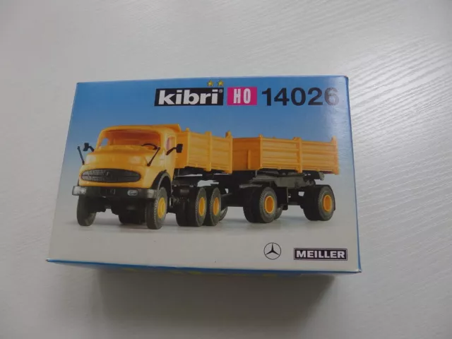 Kibri H0 14026 MB Langhauber LKW mit Anhaänge Plastik Bausatz, ungeöffnet in OVP