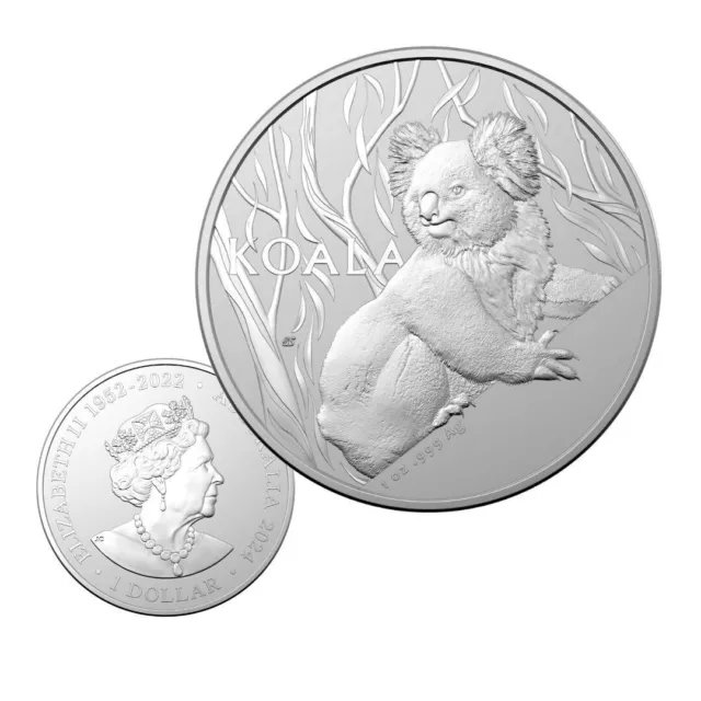 2024 Royal Australian Mint AUSTRALIAN KOALA 1oz 999 Fine Silver bu coin RAM Caps