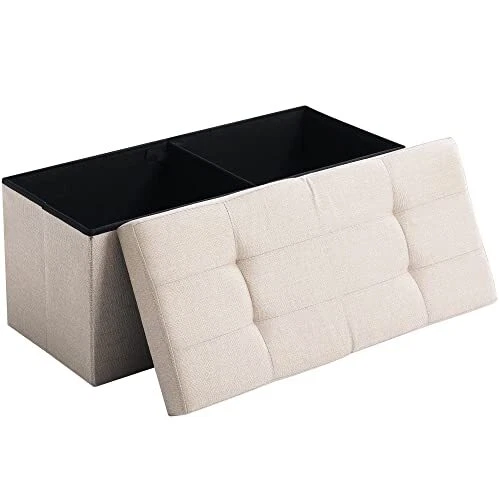 Storage Ottoman Bench Foldable Seat Footrest Shoe Bench End of Bed Storage