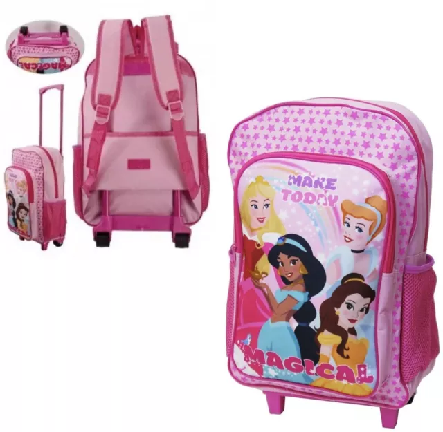 Kids Disney PRINCESS Large Trolley Backpack Suitcase Travel Hand Luggage Bag UK