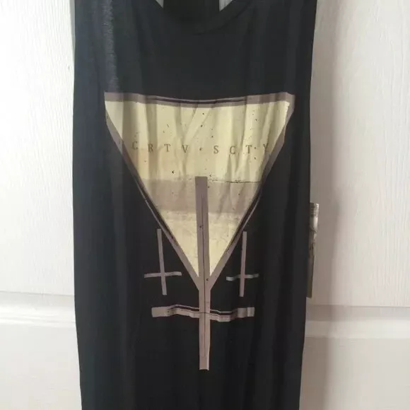 Lira Clothing Womens Size Small Cross Design Black Tank Dress Long Dress New 3