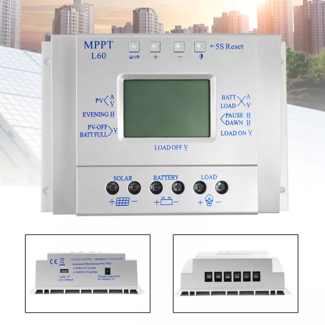 NUEVO regulador de carga solar MPPT 12V / 24V 60A / 80A controlador de carga solar salida de carga