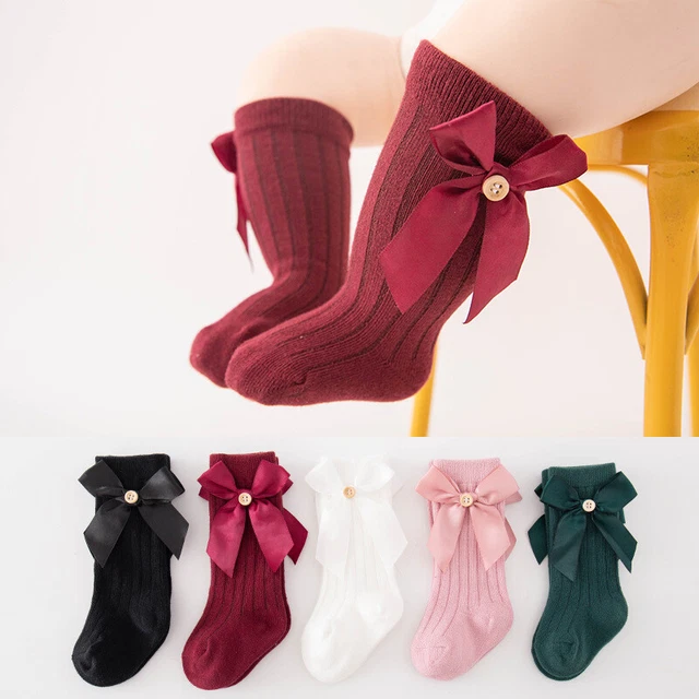 Baby Girls Spanish Style Knee High Rope Socks Large Bows Newborn - 5 Years