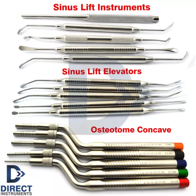 Instruments de lifting des sinus ascenseurs implant ostéotome décalage greffe osseuse concave