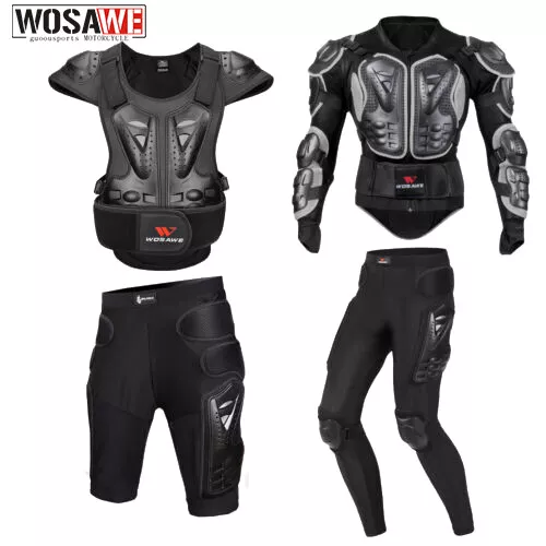 WOSAWE Body Full Guard Impact Pants Motorbike Armored Chest Jacket Protector Set