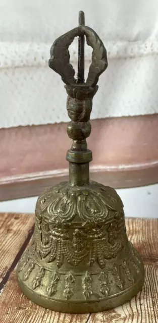 6" Antique Bronze Brass Tibetan Buddhist Ceremonial Ritual Prayer Bell