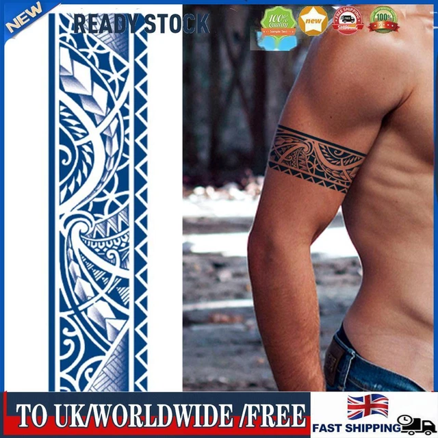 4PCS Waterproof Armband Semi Permanent Tattoo Sticker for Women Men (240x63mm)