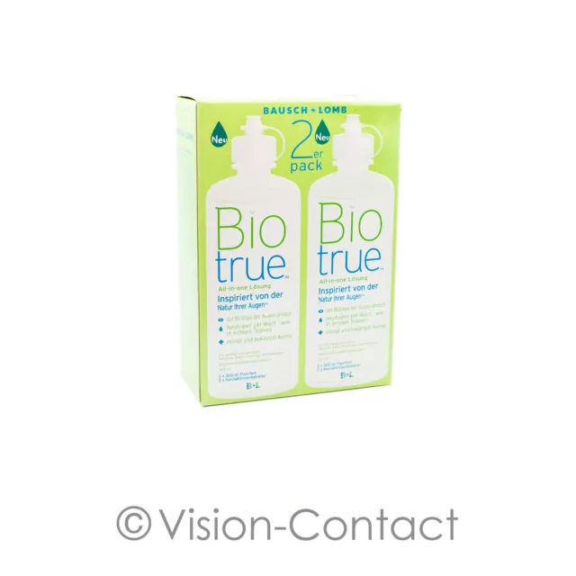 Biotrue 2 x 300ml Pflegemittel All in One Kombilösung von Bausch + Lomb