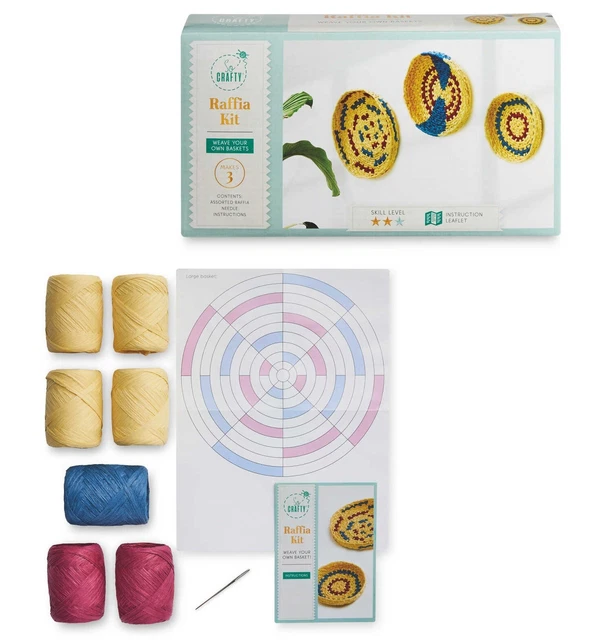 Kit de Tejido So Crafty Raffia - Hace 3 Cestas Artesanal NUEVO EN CAJA CORREO GRATUITO