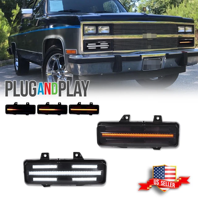 2X Smoke Switchback LED Front Parking Signal Lights For 90-96