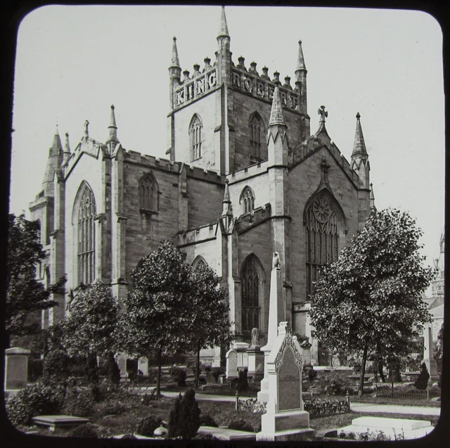 Glass Magic Lantern Slide DUNFERMLINE ABBEY C1890 OLD VICTORIAN PHOTO SCOTLAND