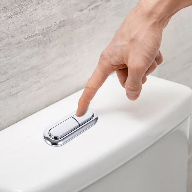 Ovale Placage Wc Réservoir D'eau Bouton Double Chasse d'eau Bouton