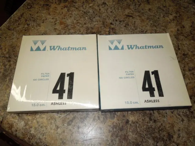 Lot of 2 - New Whatman 41 Ashless 15.0cm Filter Paper 100 Circles Count